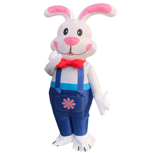 Trajes infláveis ​​de coelhinho da Páscoa Anime Mascote Polar Bear Rabit Rabbit Fancy Halloween Festas de festa de Natal para adultos