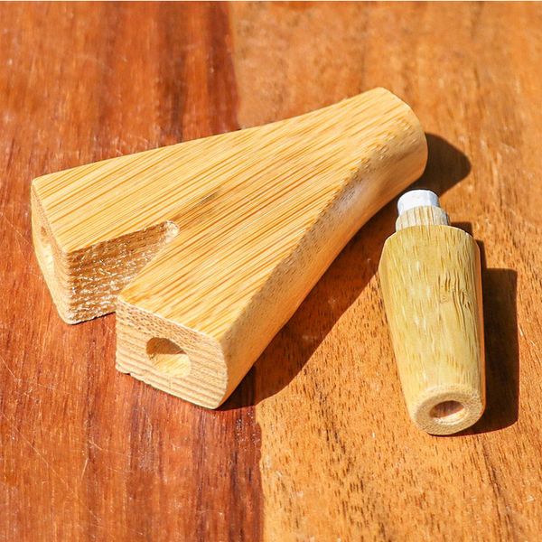 Pipe Double Barrel Creative Mini Bamboo Pipe Smoker para tubos de m￣o de tabaco de cigarro sobrenaturais