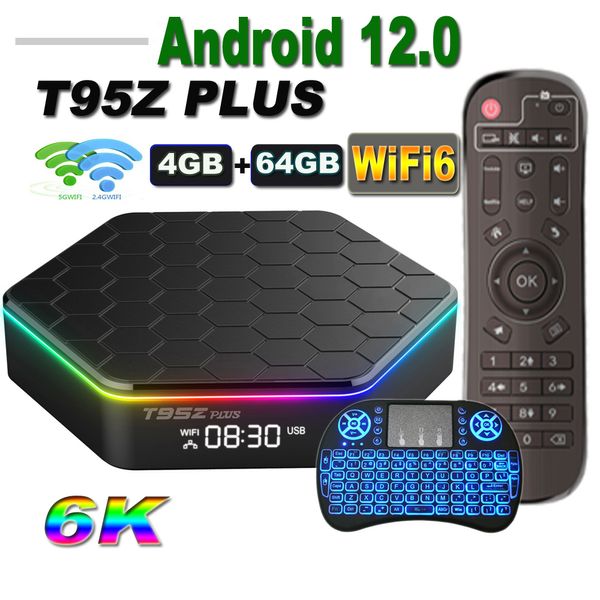 Diğer Elektronik Set Üstü Kutu T95Z PLUS Android 12 TV Kutusu Allwinner H618 6K 24G 5G Wifi6 4GB 64B 32GB 2GB16GB BT50 H265 Küresel Medya Oynatıcı Alıcısı 221014