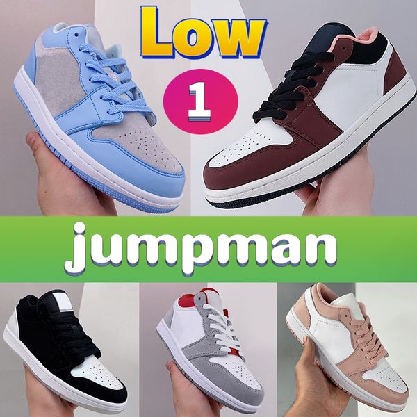 Jumpman 1 1s Low Basketballschuhe Herren OG UNC Bleached Coral Diamond Shorts SE Light Smoke Grey Gym Red Arctic Punch White Tan Gum Paint Drip Männer Frauen Turnschuhe