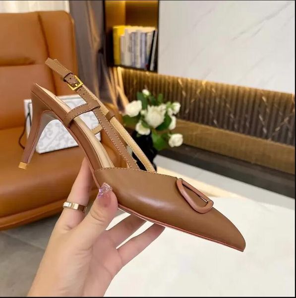 High Heels Dress Shoes Sandals Luxury Pumps Catwalk Shoes Designer Women 'S Pointed Toe Sexy Stiletto Leather Workplace Workwear Banquet 8.5Cm
