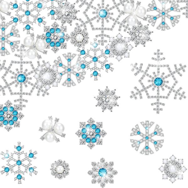 Botões de strass de pérolas encantadores enfeites de snowflake de flago de neve pingentes florais para jóias que fabricam roupas de roupas de roupas sh amve9