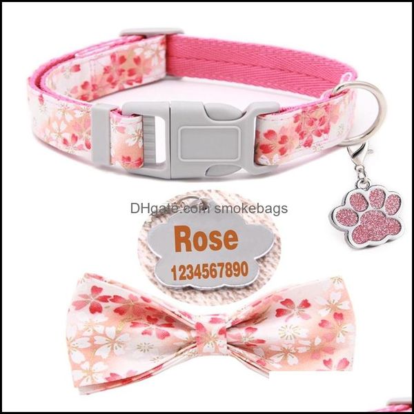 Colares de cachorro colares de colarinho personalizado colarinho de cão personalizado tags de identificação são opcionais com cinta de pescoço adiustável para pequenos e médios Bldog pugs b otnzb