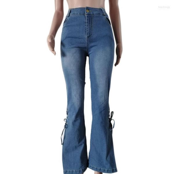 Jeans femminile donne femminili vintage retrò pantaloni casual slim washiplers wousers svasati
