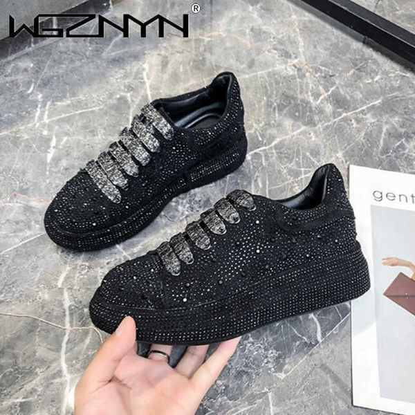 Kleid Schuhe Damen Sneakers mit Glitzer Schuhe Frau Luxus Plattform Damen Trainer Strass Mode Heels Freizeitschuhe für Damen Sneakers T221012