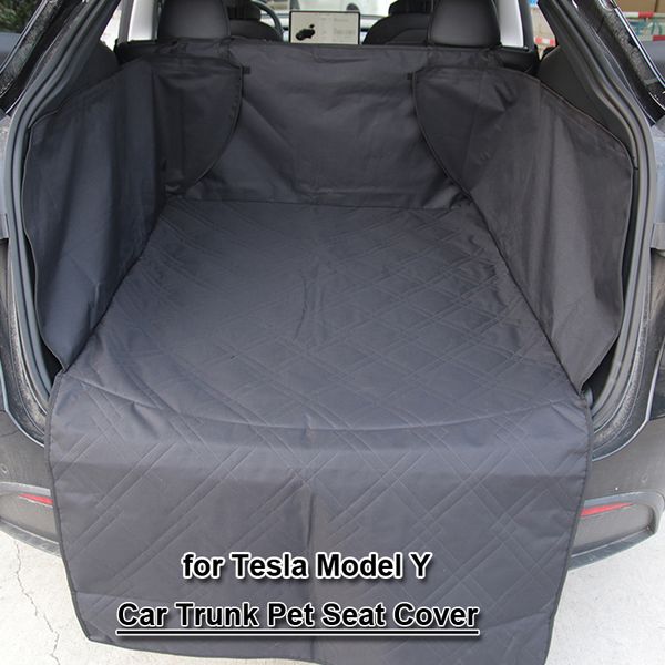 Крышка автомобильного сиденья для питомцев для Tesla Model y 2022 Задний багажник коврик для собак с водонепроницаемыми подушками оксфорда