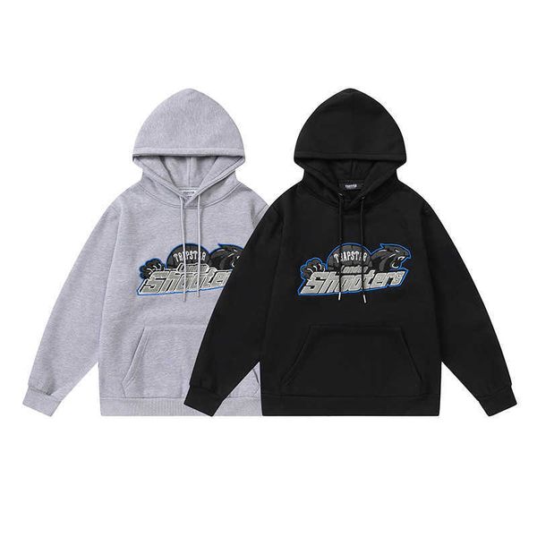 Felpe con cappuccio da uomo Felpe Trapstar London Fleece Felpa con cappuccio spessa Uomo Donna Blue Tiger Asciugamano Ricamo Tiratori Pullover con cappuccio