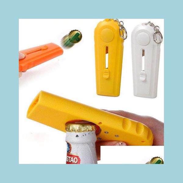 Apriscatole Tappo all'ingrosso Zappa Apertura di bottiglie Creative Plastic Ejection Beer Opener Utensile da cucina con pratico portachiavi Party Rrd6893 Drop Dhmyv