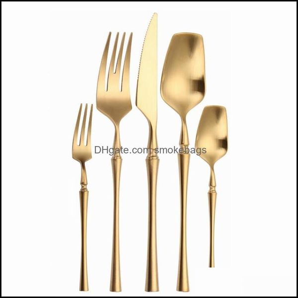 Geschirr-Sets, Edelstahl, Gold, Besteck-Sets, Geschirr, Geschirr, matt, Küchenmesser, Gabeln, Löffel, Besteck, Sierware, Hochzeit, 21 Otbdv