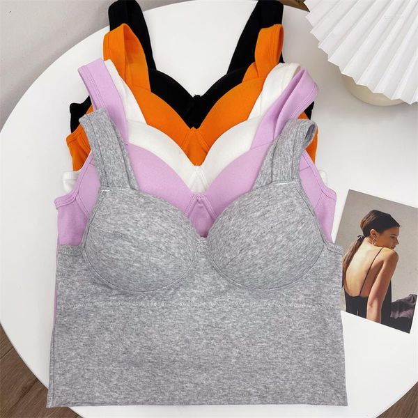 Bustiers Korsetts Sommer Mädchen Sexy Tiefem V-ausschnitt Leibchen Tops Mit Pads Frauen Pushup Polsterung Basis Tanks Für Weibliche GT7101