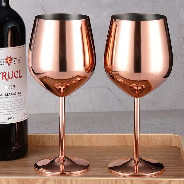 2pcs 500ml şarap bardakları mat metal wineglass takılar şampanya viski içme goblet bar şarap cam bardaklar 18/8 paslanmaz çelik