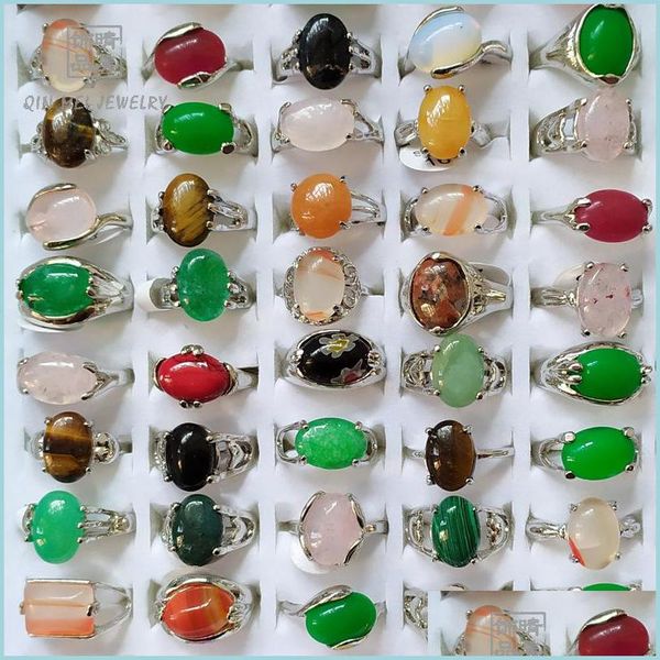 Anéis de banda Moda 30 peças/lote arco -íris Ring mix designs de estilo feminino jóias naturais Presente 635 Q2 Drop entrega 2022 DHS13