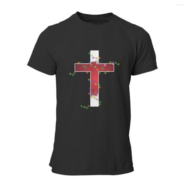 Magliette da uomo Croce Gesù Cristiano Natale T-shirt Nera Abbigliamento all'ingrosso Kawaii Anime Abbigliamento taglie forti 7200