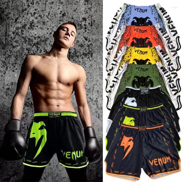 Мужские шорты для тренировок по тайскому боксу, боевые спортивные штаны Fiess, одежда для бокса с принтом, спортивные штаны ММА Pretorian Boxeo