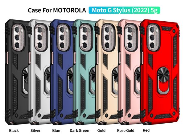 Moto G9 G10 G10 G10 G10 G31 G41 G51 G71 için Ring Armor Telefon Kılıfları Pure Plus Plus Stylus Power 5G Stand Desteği Sürgülü Pencere Kickstand Case