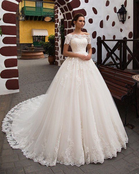 2023 Роскошное платье для бала Свадебное платье с съемной юбкой аппликацией арабская труба с плечевых свадебных платье