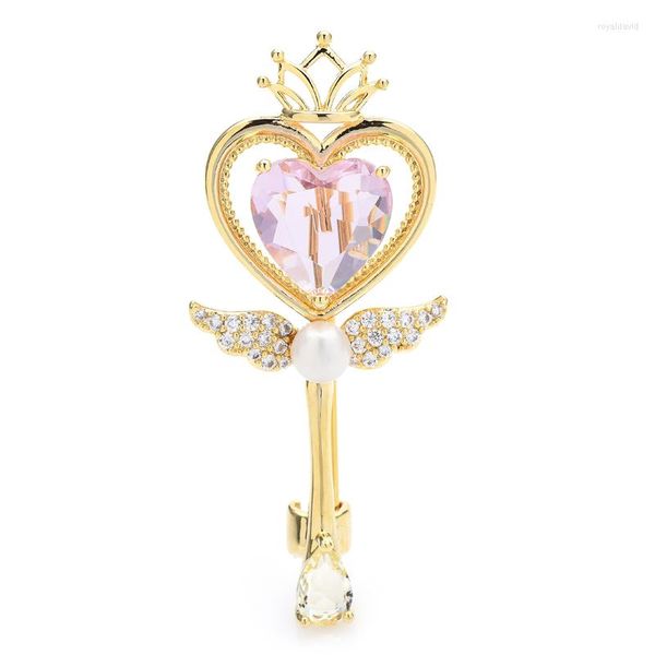 Броши Wulibaby Crystal Crown Magic Wand для женщин унисекс вечеринка повседневные броши подарки