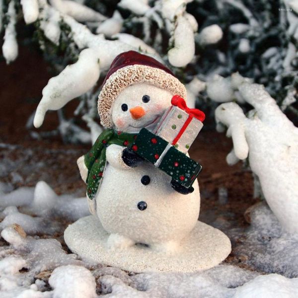 Decorações de Natal, boneco de neve resina de decoração de bonecas de neve para crianças de presente de ano para crianças de presente para decoração do ano de natal interno 2022