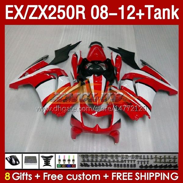 OEM Verkleidungen Tank für KAWASAKI NINJA ZX250R EX ZX 250R ZX250 EX250 R 08-12 163No.21 EX250R 08 09 10 11 12 ZX-250R 2008 2009 2010 2011 2012 Einspritzverkleidung fabrikrot