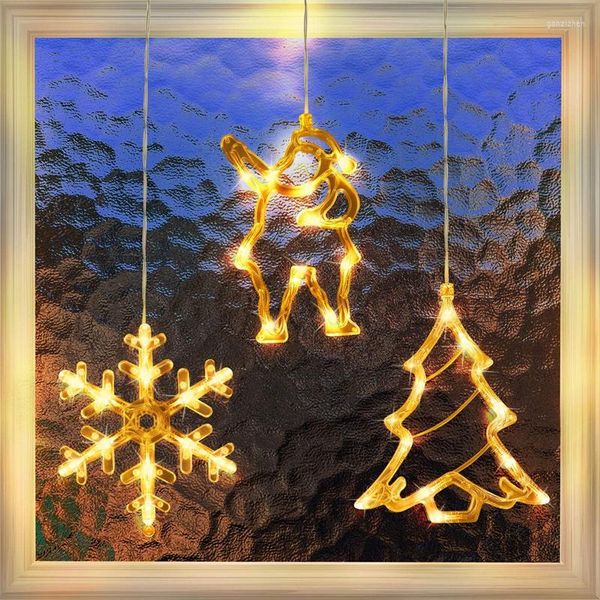 Strings 3pcs Christmas Indoor Window Light Decoration for Home Bedroom Festas de festas de casamento Muralha