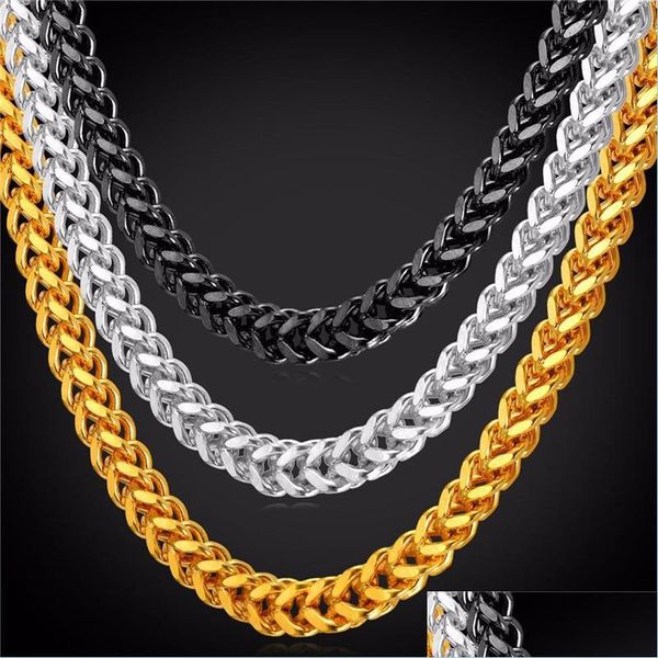 Catene Collare Collana a catena Uomo Acciaio inossidabile Oro / Colore nero Link Gioielli Hippie all'ingrosso N2601 432 Q2 Drop Delivery