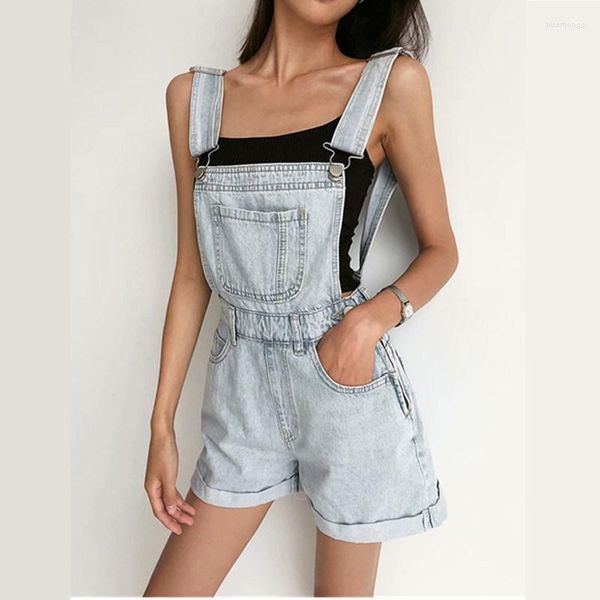 Damen Jeans Damen Kurze Overalls Für Frauen Denim Sommer Blau Schwarz Lose Baggy Hosen Mom Overall Mode Dame Hosen Casual Hohe