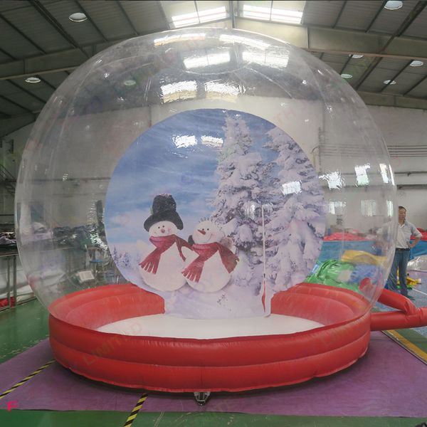 açık hava aktiviteleri Noel devi şişme kar küre kabarcık kubbe çadır üfleyici ile 2m/3m/4m değiştirilebilir arka plan insan kar küreleri berrak top