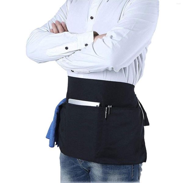 TABELA MATS A garçonete de avental de avental de avental cientilha de homens garçom comercial Metade com tiras extras longas costuras reforçadas
