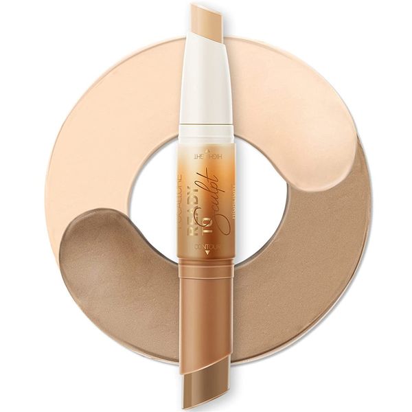 Bronzer e evidenziatore Stick 2 in 1 crema Non vibrante contorno non asciugatura Naturale Matte Face Makeup Penna