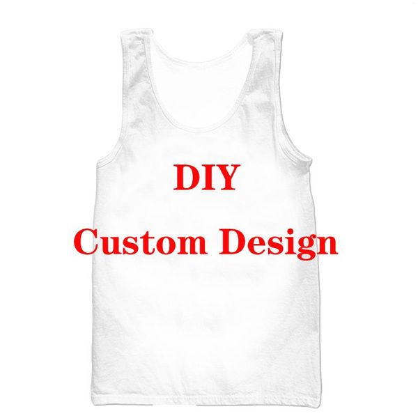 Herren Tank Tops DIY Custom Design 3D Polyester Druck Weste Männer Ärmellos Strand Frauen Oansatz Sexy Unterhemd Lieferanten für Drop Shipper