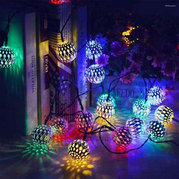 Струны светодиодные солнечные гирлянды глобальные светильники струны марокканские шариковые лампы металлические половые красочные бусины для садового двора свадебная вечеринка декор