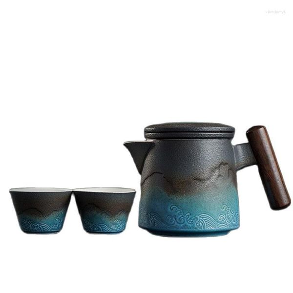 Tassen Kreative Keramik Reise Tee-Set Becher Tragbare Schnelle Tassen Kleine Outdoor China Teegeschirr Porzellan Geschenk Box