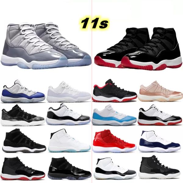 Basketball shoes 11 high men Jumpman 11s Trainers Cool Grey Bred Space Jam Pure Violet Concord Cap Gown Gamma women Blue low sneaker