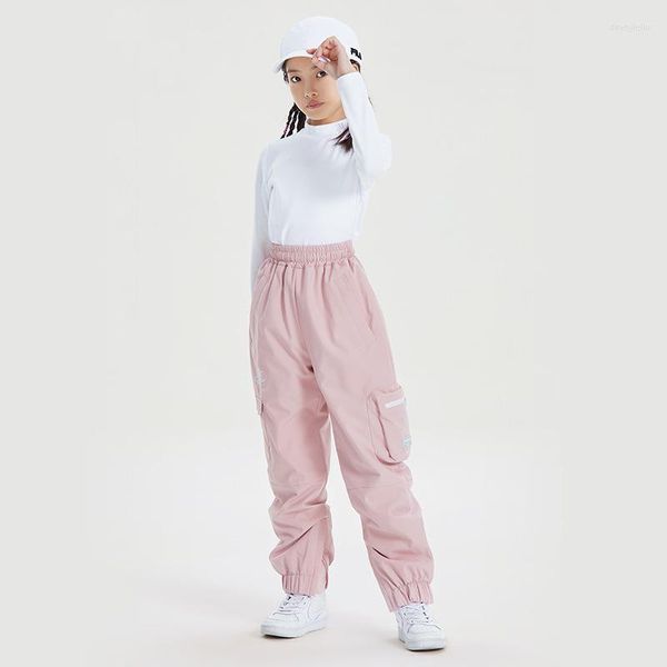 Pantaloni da sci 2022 Bambini Sci Ragazze Ragazzi Salopette da snowboard Tuta da ragazzo impermeabile calda e addensata Neve invernale