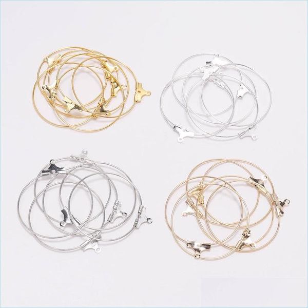 Conectores 30pcs 20 25 30 35 40 45 mm Brincos de argolas de arco de ouvido de c￭rculo grande para j￳ias DIY Fazendo suprimentos acess￳rios 120 DHSKW