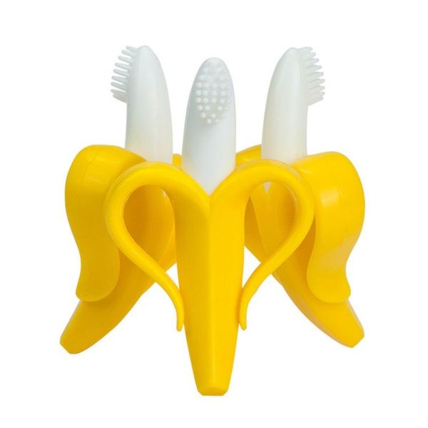 UPS Molle Del Silicone Del Bambino Massaggiagengive Giocattoli Del Bambino Sicuro BPA Libero Banana Dentizione Anello Masticare Igiene Dentale Spazzolino Da Denti Perline di Cura Per Infanti