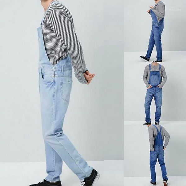 Männer Jeans Männer Große Größe Denim Overalls Mode Herren Zerrissene Overalls 2022 Männliche Dünne Distressed Bib Jean Hose