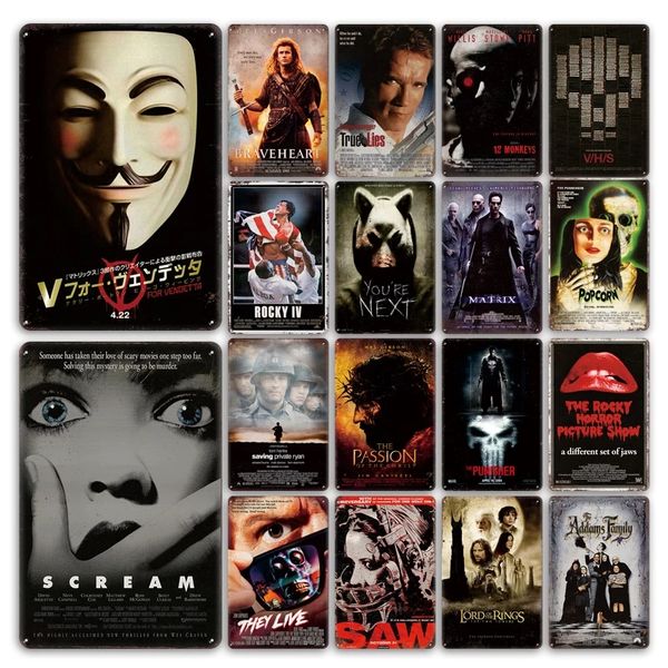 Posters clássicos de filmes placa de pintura de metal sinais