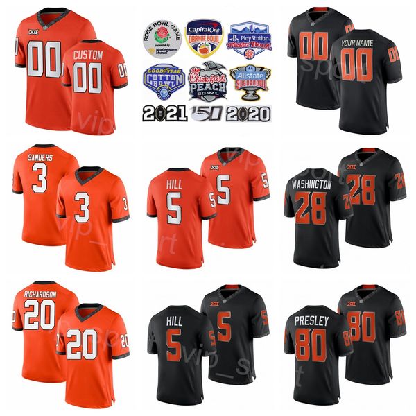 NCAA Koleji Oklahoma State Cowboys Futbol 28 James Washington Jersey 3 Marcell Ateman 17 Dillon Stoner 14 Bryce Balous 45 Çad Beyazlatıcı 2 Mason Rudolph Dikişli