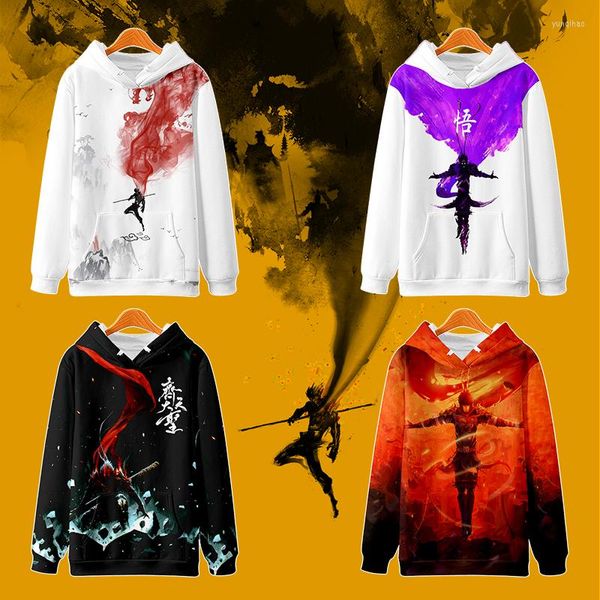 Erkek Hoodies Maymun King Sun Wukong 3D Baskı Büyük Boyu Kadınlar/Erkekler Hoodie Sweatshirt Street Giyim Hip Hop Külot Kapşonlu Ceket Erkek Takip