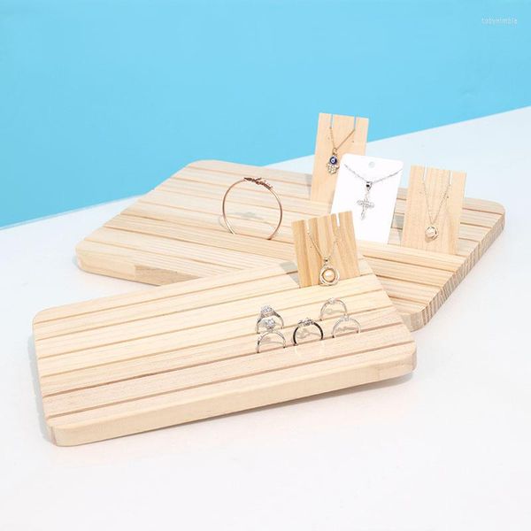 Bolsas de jóias Organizador de madeira Display Stand Ring Collection Breathring Bracelet Storage Wood Card Store Decor Presentes