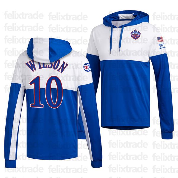 Camisa de futebol Kansas Jayhawks 2022 NCAA National Champions 125th Anniversary Hoodie Ochai Agbaji Kevin McCullar Remy Martin M.J. Rice Jale