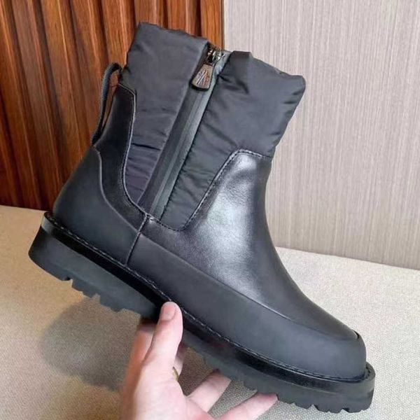 Winter-Designer-Stiefel Snow Australia Stiefel Leder-Stiefeletten-Plattform-Ski-Sneaker, schmutzabweisende Schuhe mit rutschfester Außensohle in der Mitte der Wade, mit Box NO417