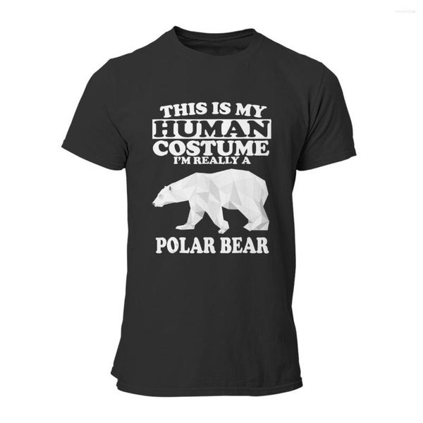 Erkek Tişörtleri Bu benim insan kostümüm gerçekten bir kutup ayısı tişörtümü izliyorum özel pamuklu sevimli kısa kol 7218