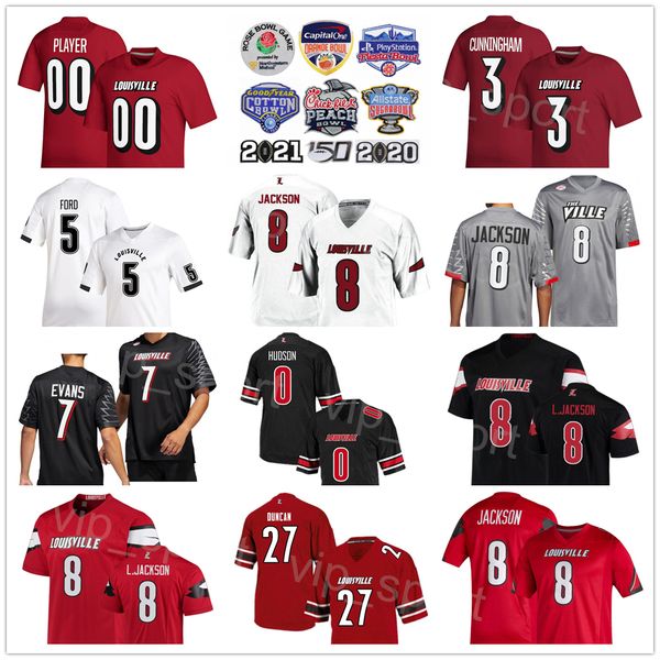 NCAA College Football University 8 Lamar Jackson Jersey 0 Tyler Hudson 5 Marshon Ford 27 Kenderick Duncan 3 Malik Cunningham 7 Tiyon Evans Per gli appassionati di sport Traspirante