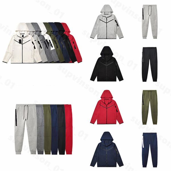 kalın eşofmanlar tasarımcı pantolonları Erkek teknoloji techfleeces Kapüşonlular Ceketler takım elbise takımları fitness eğitimi Spor Uzay Pamuklu Pantolonlar Hoody Joggers Ceket