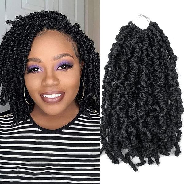 Vorgedrehte Spring Twist Hair Braids Synthetische Häkelhaarverlängerungen 10 Zoll 15 Stränge/Packung Ombre Crochet Twist Braids Fluffy Curly Twist Braiding Hair Bulk LS28Q