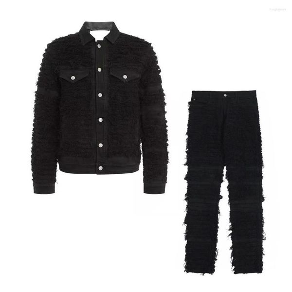 Tute da uomo EDGO Denim Jacket Pants Set Suit #edgo2353