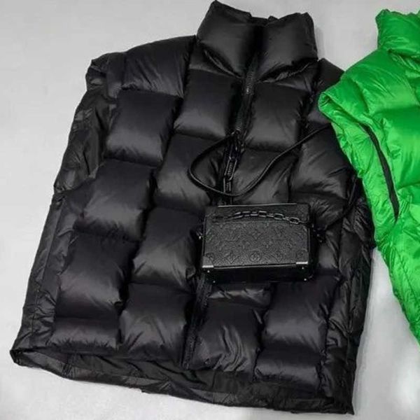 Herren große Weste Designer Daunenjacke schwarz gewebt dicke ärmellose Jacke Winter warmer Mantel Paare weißes Entendaunenoberteil