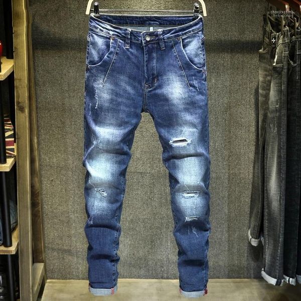 Herren Jeans Herren VORELOCE 2022 Autumn Tide Marke Zerkratzt Ripped Persönlichkeit Klassischer Stil Modisch Junge 99% Baumwolle Slim